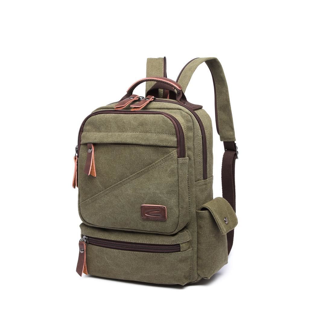 C-Active Kanvas Kumaş Orta Boy Sırt Çantası 1261 K.Yeşil
