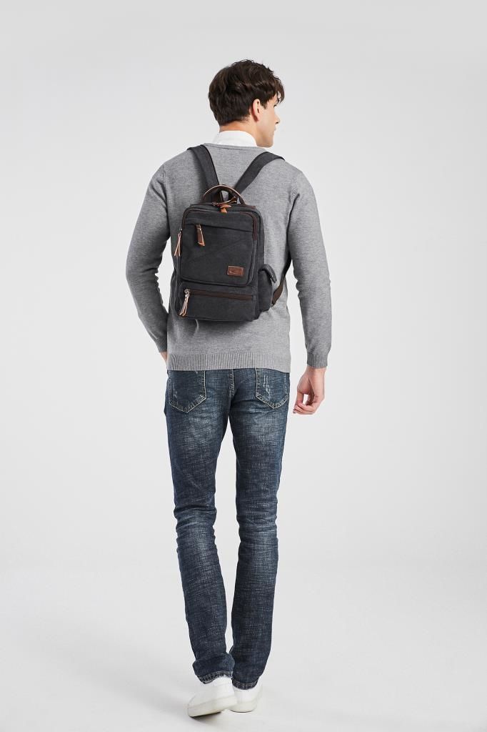 C-Active Kanvas Kumaş Orta Boy Sırt Çantası 1261 K.Yeşil