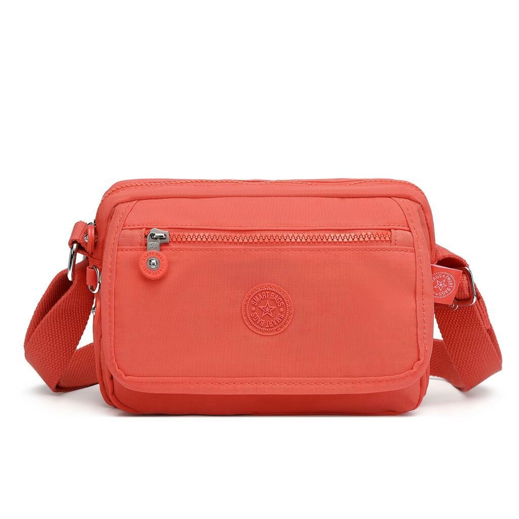Smart Bags Postacı Kadın Çantası Krinkıl Kumaş 3166 Nar