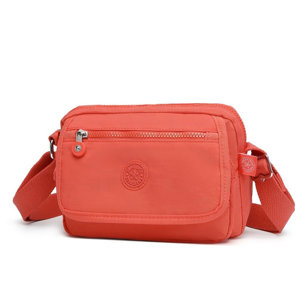 Smart Bags Postacı Kadın Çantası Krinkıl Kumaş 3166 Nar