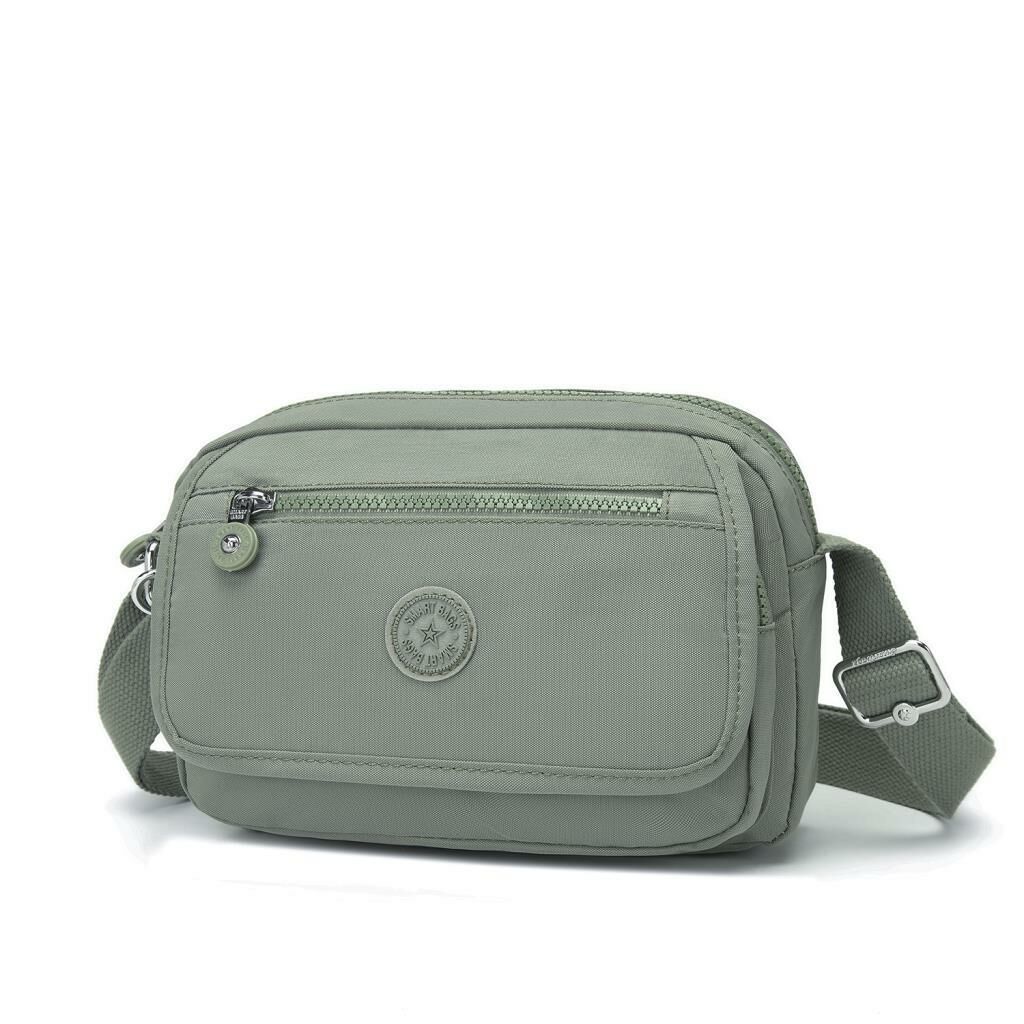 Smart Bags Postacı Kadın Çantası Krinkıl Kumaş 3166 Yeşil