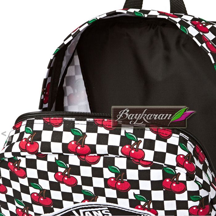 Vans cherry checkered sale backpack