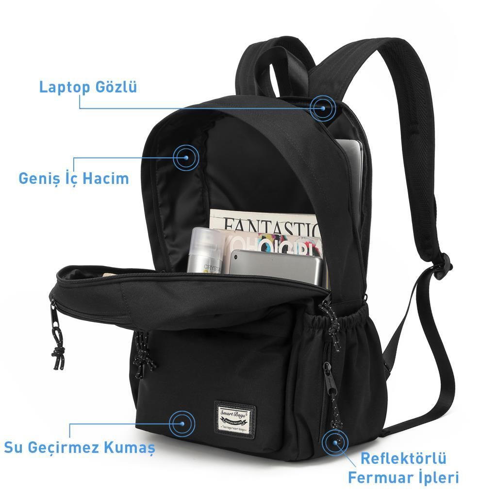 Smart Bags Sırt Çantası Okul Boyu Kalem Kutusu Hediyeli 3154 J.Mavi