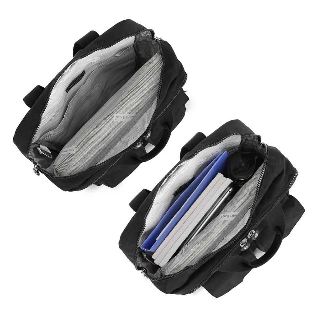 Büyük Boy Krinkıl Kumaş Sırt Çantası Smart Bags 1175 Açık Gri