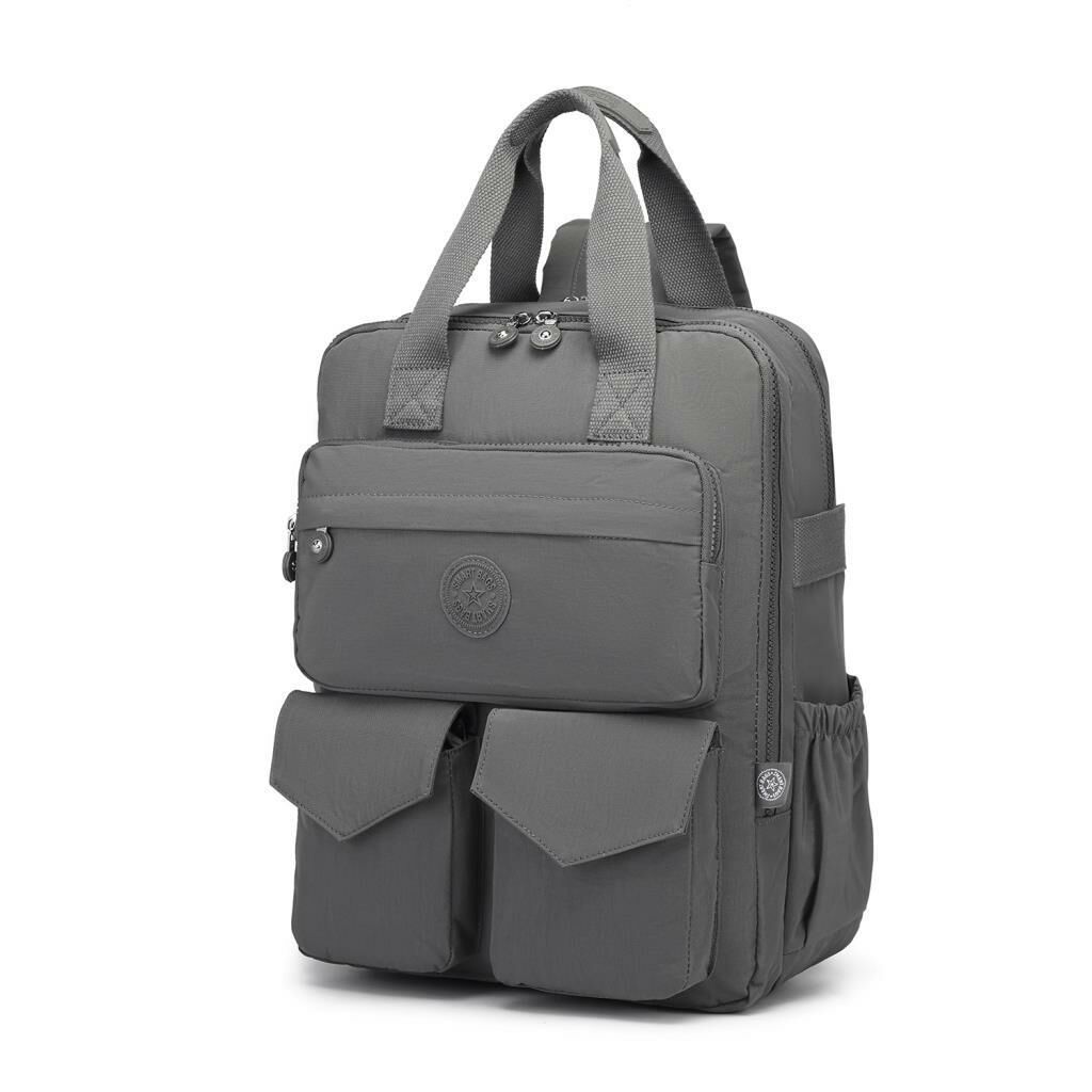 Büyük Boy Krinkıl Kumaş Sırt Çantası Smart Bags 1175 Koyu Gri