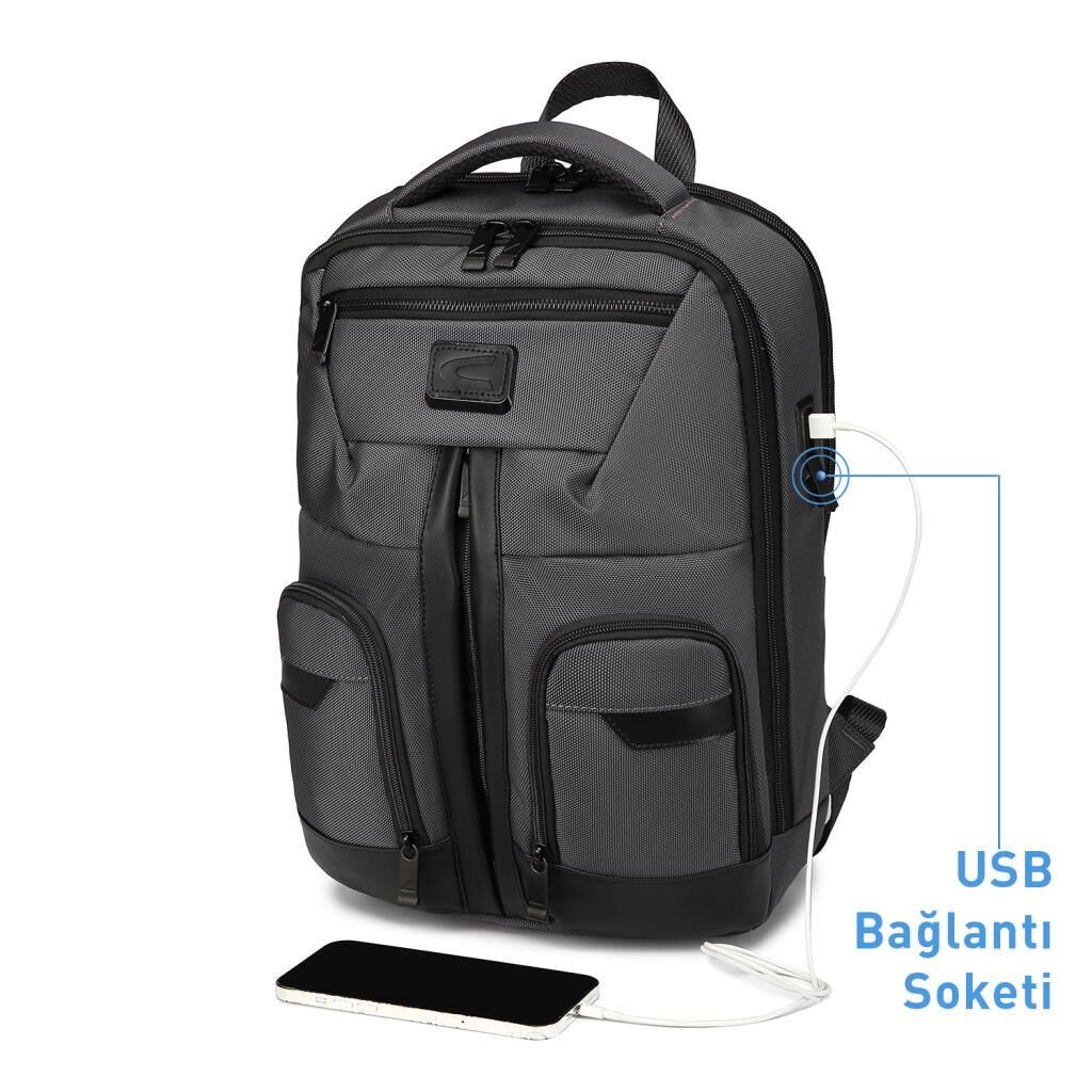 C-Active Laptop Gözlü Business Sırt Çantası Oxford Kumaş 8685 Gri