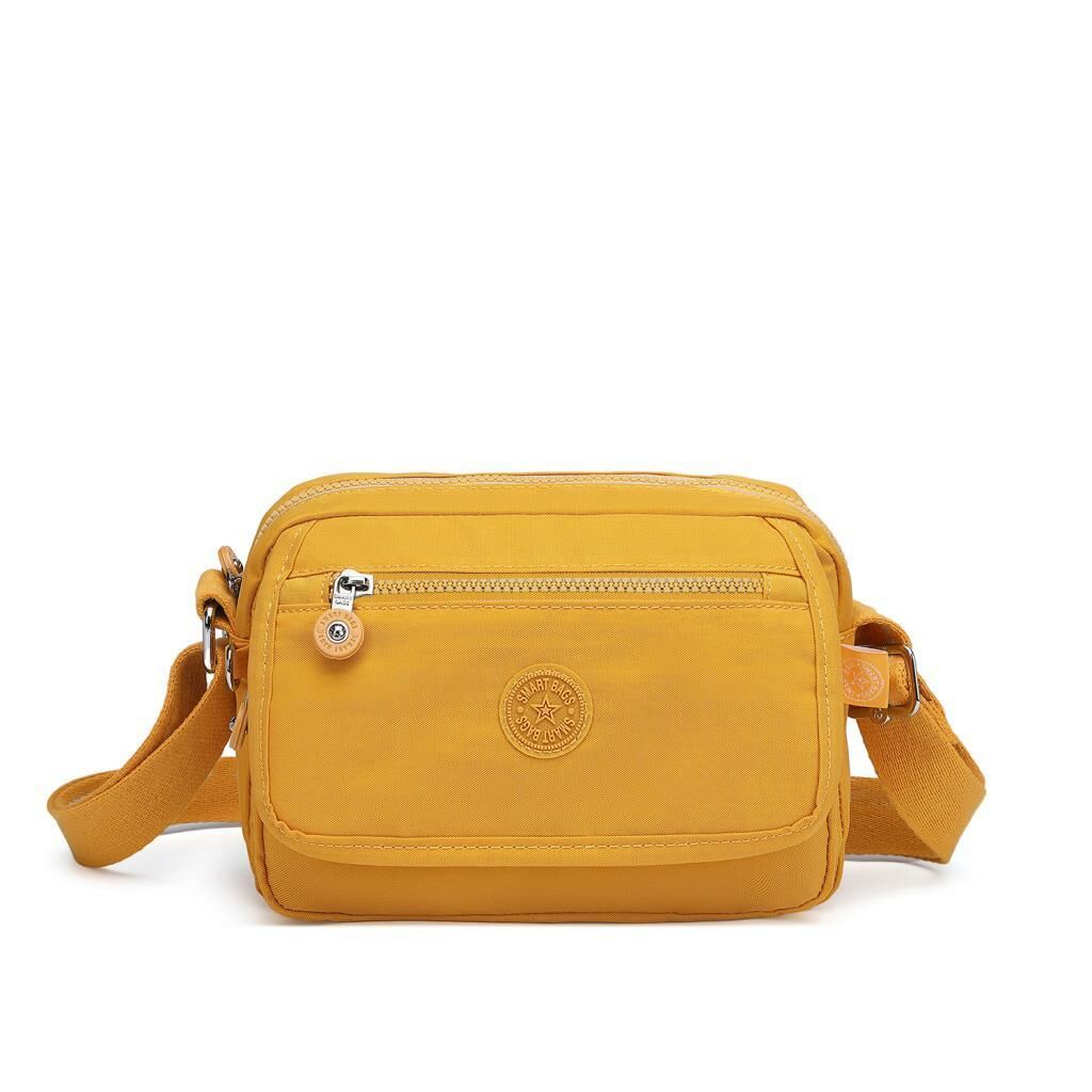Smart Bags Postacı Kadın Çantası Krinkıl Kumaş 3166 Hardal