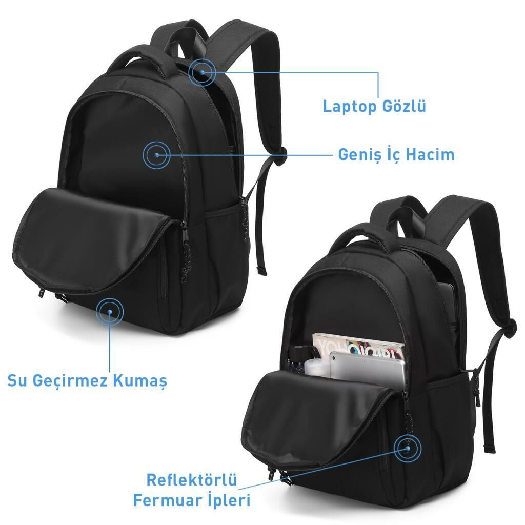 Smart Bags Sırt Çantası Okul Boyu Kalem Kutusu Hediyeli 3159 Eflatun
