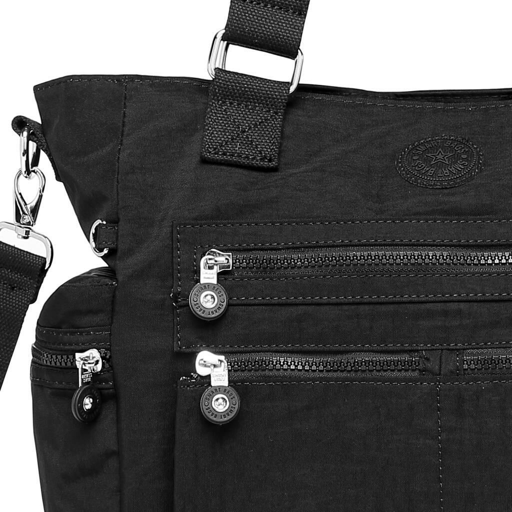 Smart Bags Krinkıl Kumaş Kadın Anne Bebek Omuz Çantası 1210 Siyah
