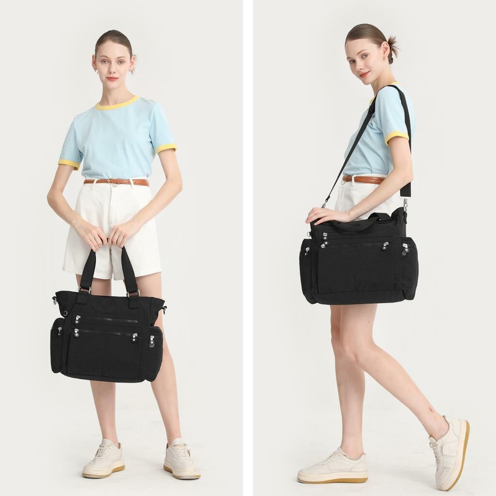Smart Bags Krinkıl Kumaş Kadın Anne Bebek Omuz Çantası 1210 Siyah