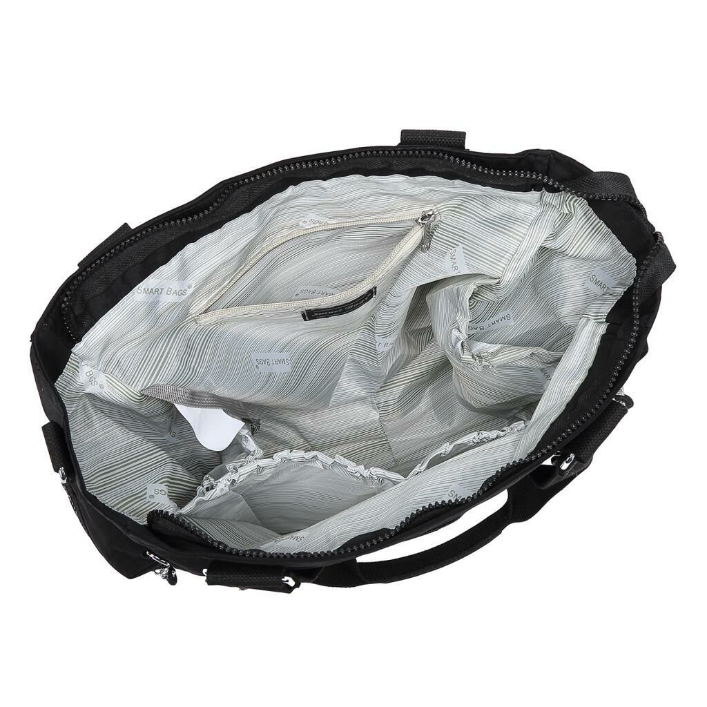 Smart Bags Krinkıl Kumaş Kadın Anne Bebek Omuz Çantası 1210 Siyah