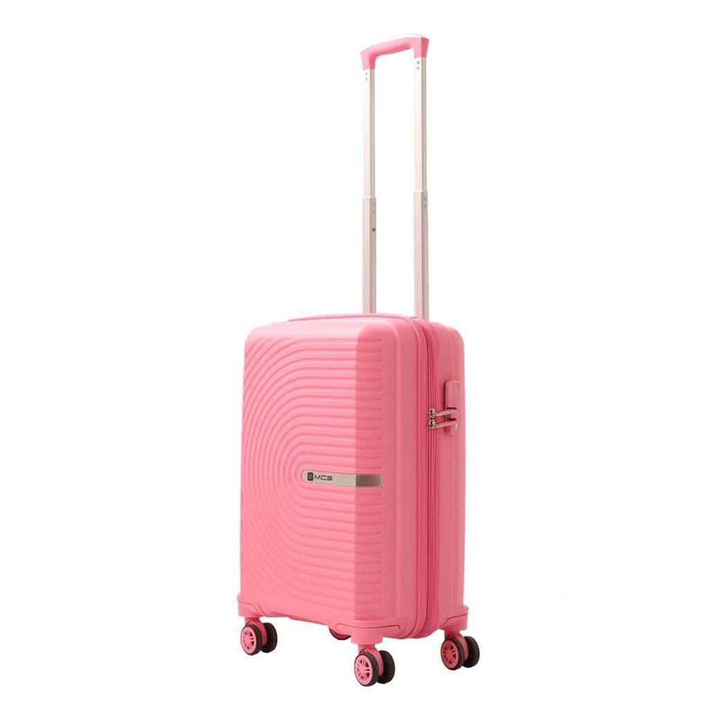 MÇS Kabin Boy Kırılmaz Silikon Seyahat Valizi Bavulu V374 Pembe