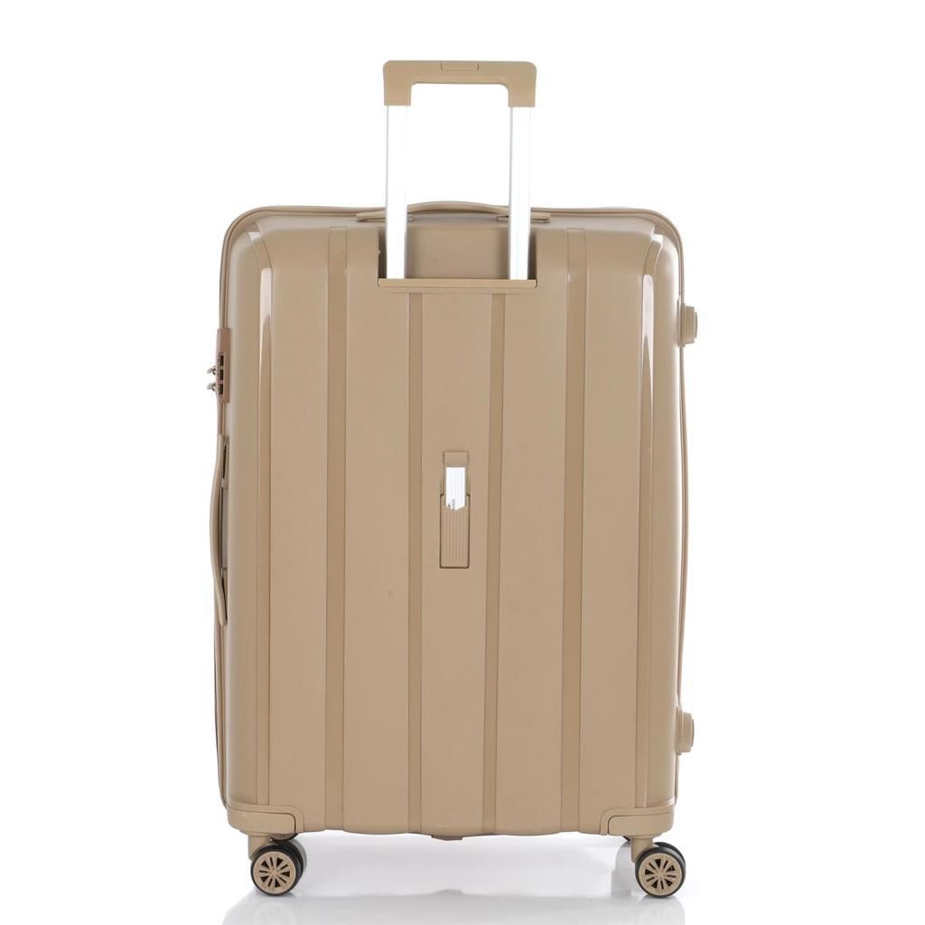 MÇS 3lü Set Kırılmaz Silikon Seyahat Valizi Bavulu V305 Şampanya