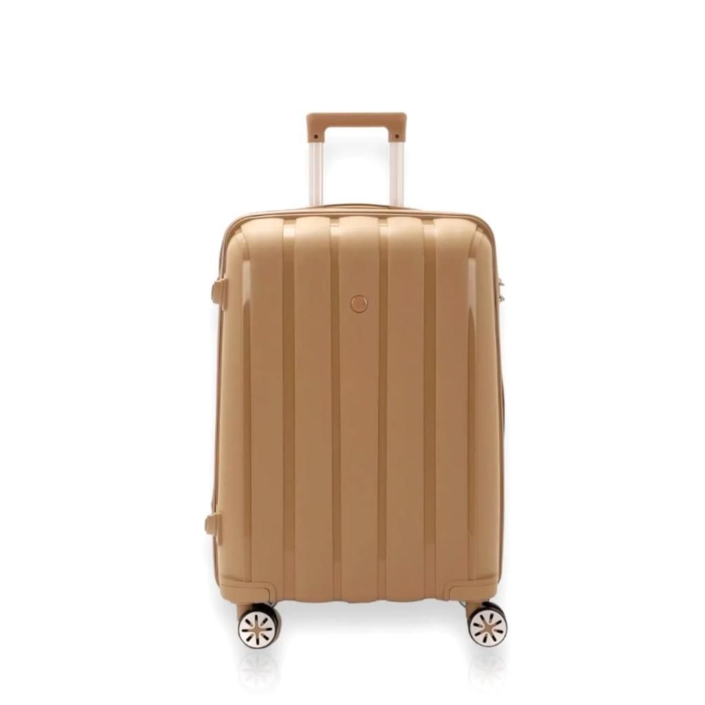 MÇS 3lü Set Kırılmaz Silikon Seyahat Valizi Bavulu V305 Şampanya