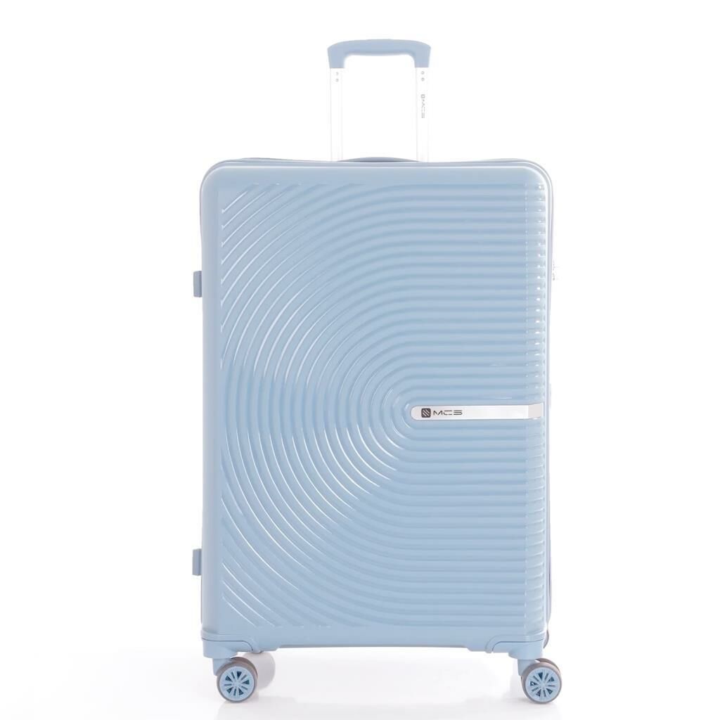 MÇS Orta Boy Kırılmaz Silikon Seyahat Valizi Bavulu V374 Sky Blue