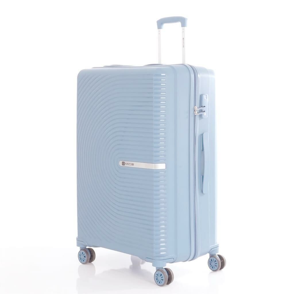 MÇS Orta Boy Kırılmaz Silikon Seyahat Valizi Bavulu V374 Sky Blue