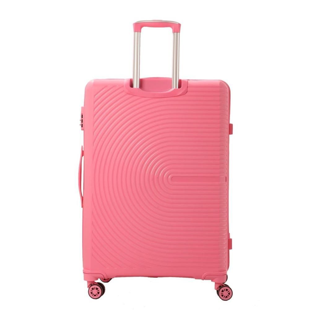 MÇS Orta Boy Kırılmaz Silikon Seyahat Valizi Bavulu V374 Pembe