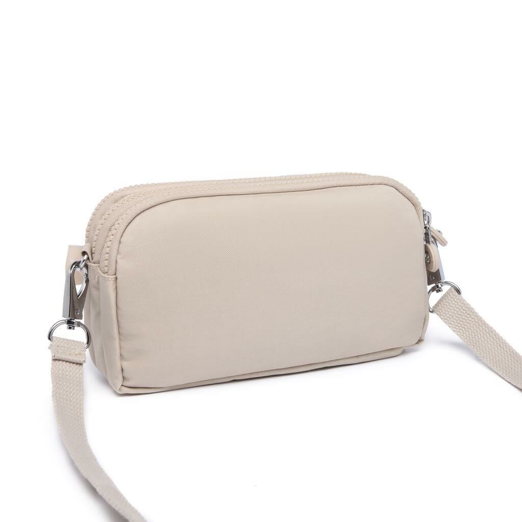 Smart Bags Mini Boy Postacı Çantası ve Cüzdanı Krinkıl Kumaş 1112 Bej