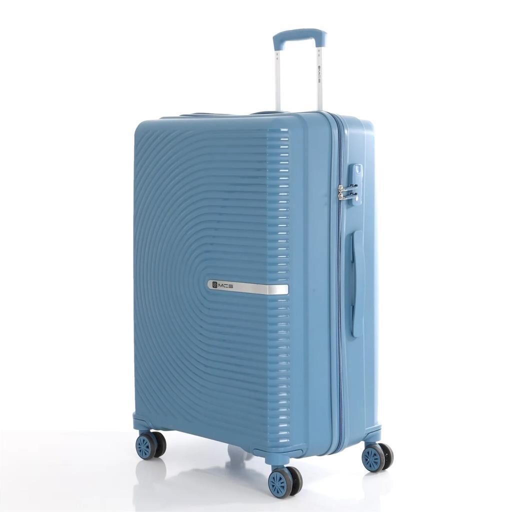 MÇS Orta Boy Kırılmaz Silikon Seyahat Valizi Bavulu V374 Sky Blue