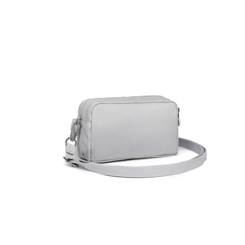 Smart Bags Mini Boy Postacı Çantası ve Cüzdanı Krinkıl Kumaş 1112 11 A.Gri