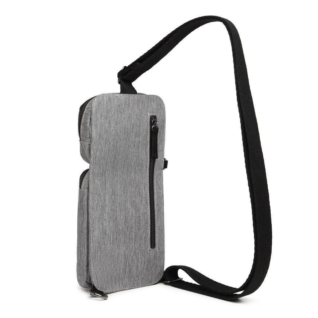 Kırçıllı Gri Kumaş Kadın Bodybag Çantası Smart Bags 3097 Siyah