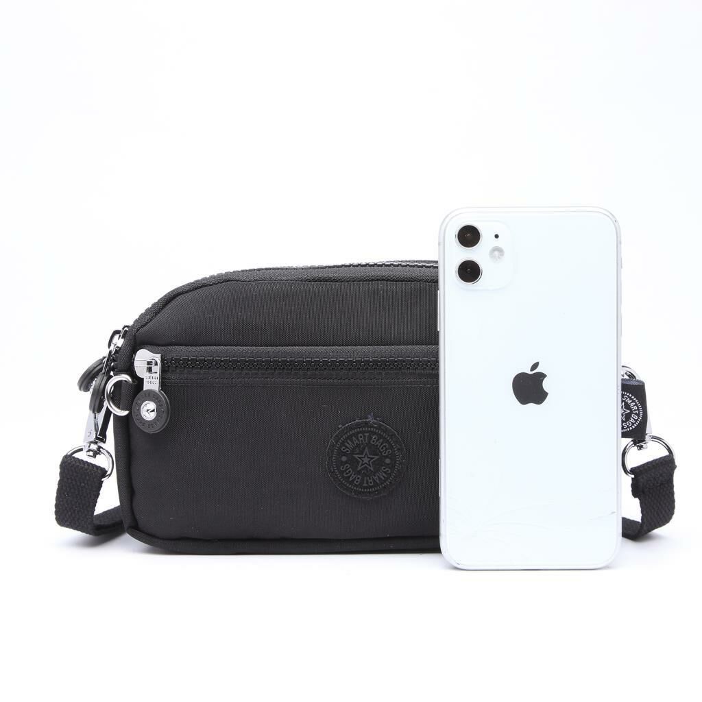 Smart Bags Mini Boy Postacı Çantası ve Cüzdanı Krinkıl Kumaş 1112 110 Taba