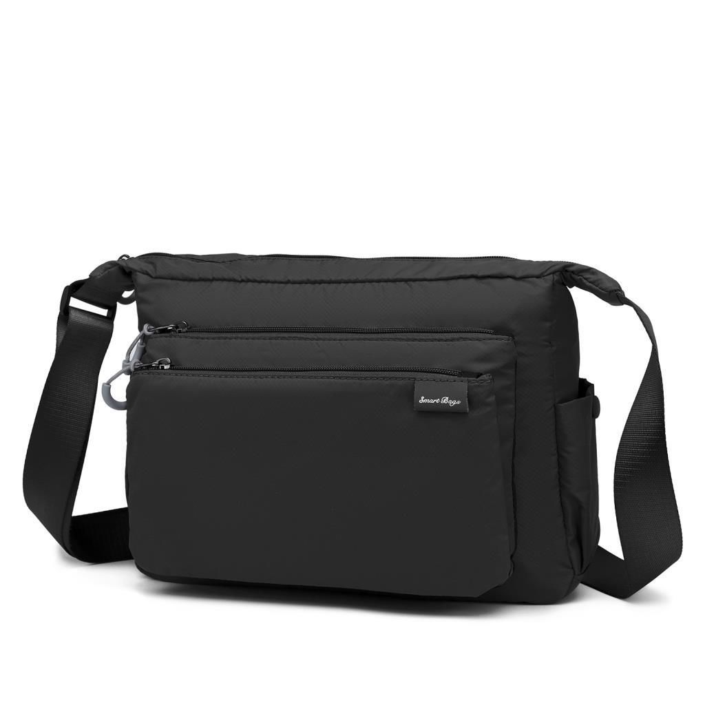 Smart Bags Ekstra Hafif Kumaş Kadın Postacı Çantası 3146 Siyah