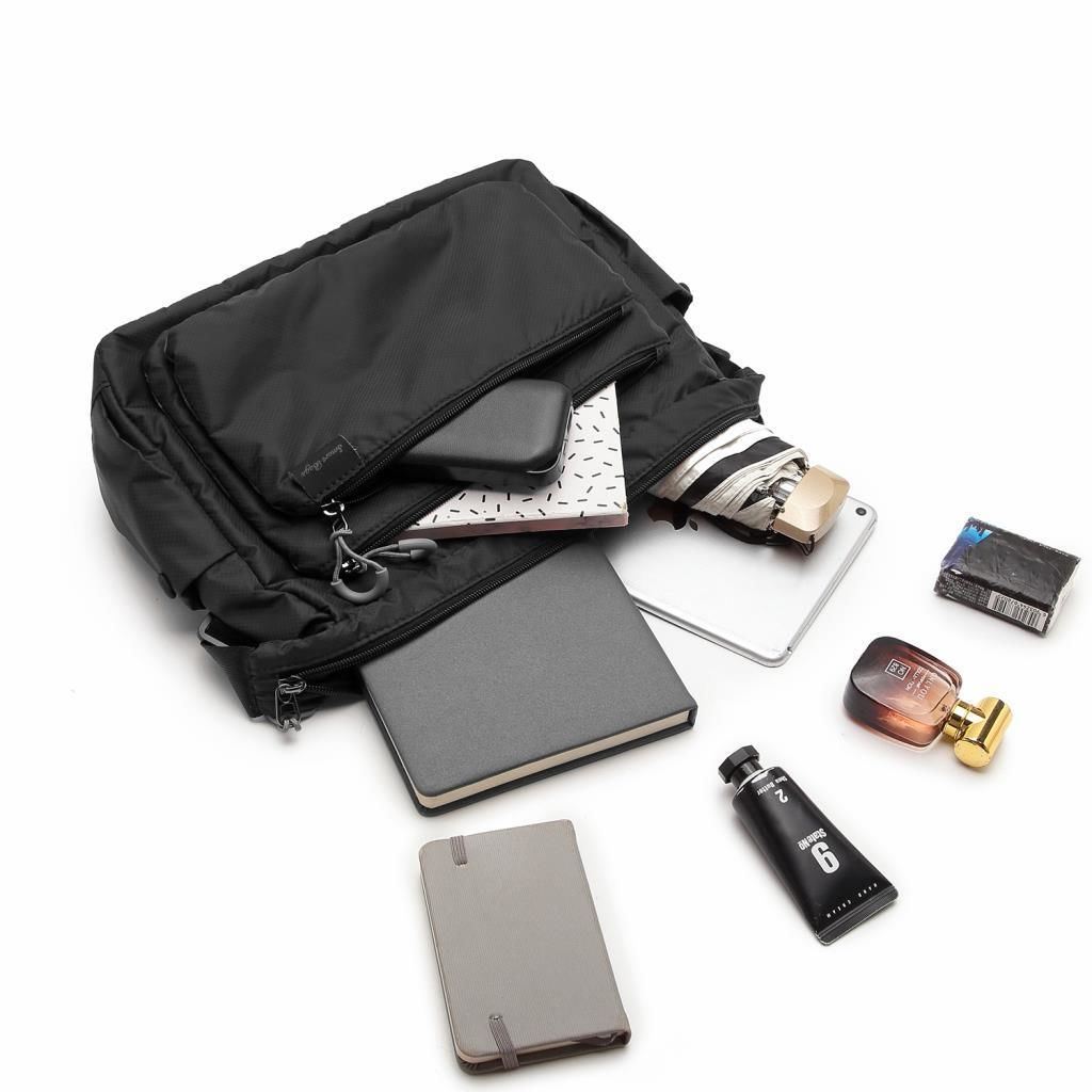Smart Bags Ekstra Hafif Kumaş Kadın Postacı Çantası 3146 Siyah