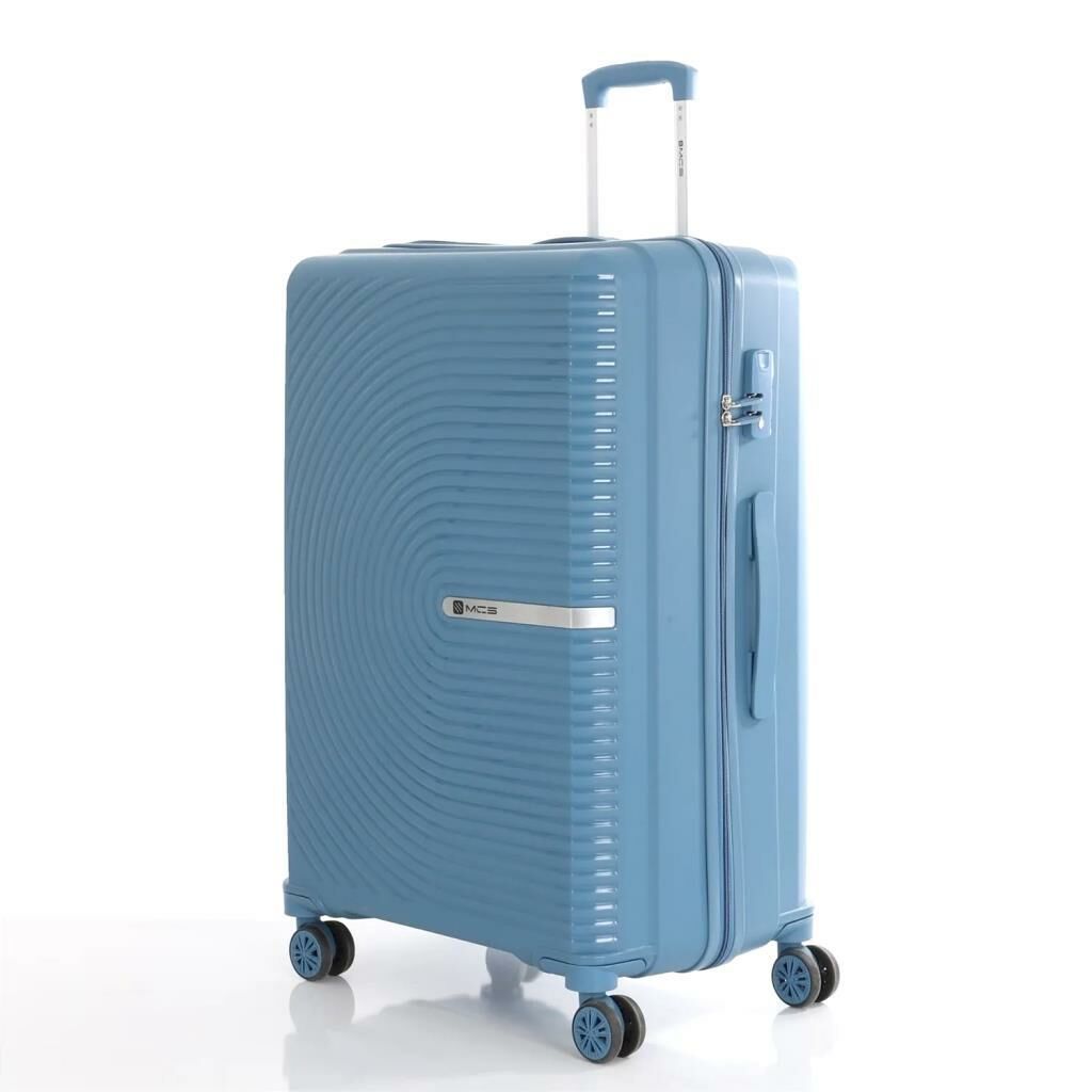 MÇS Büyük Boy Kırılmaz Silikon Seyahat Valizi Bavulu V374 Sky Blue