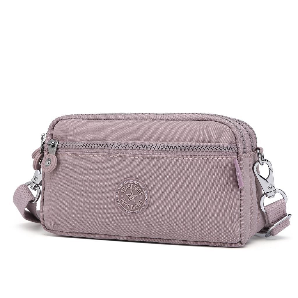Smart Bags Mini Boy Postacı Çantası ve Cüzdanı Krinkıl Kumaş 1112 Ten