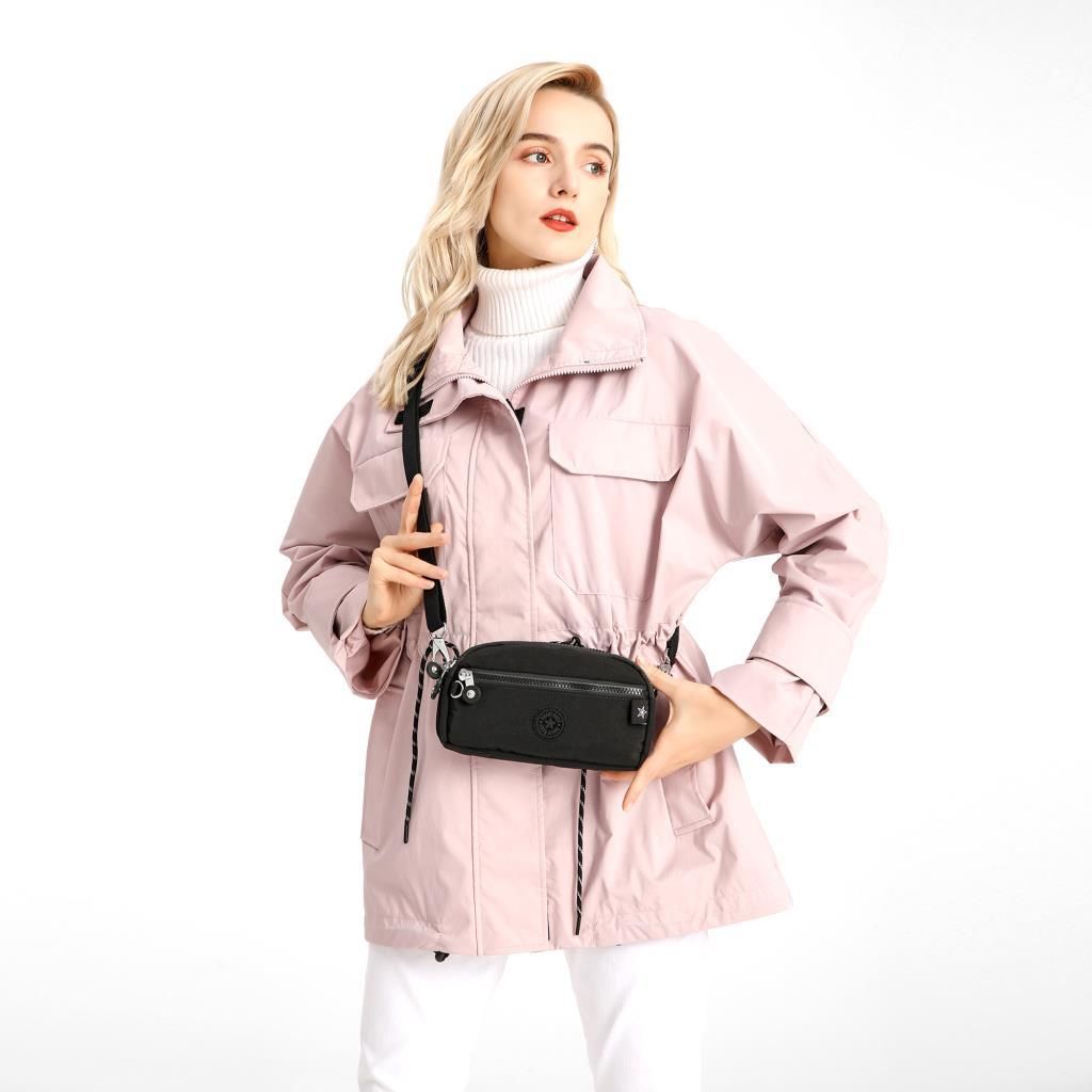 Smart Bags Mini Boy Postacı Çantası ve Cüzdanı Krinkıl Kumaş 1112 A.Vizon