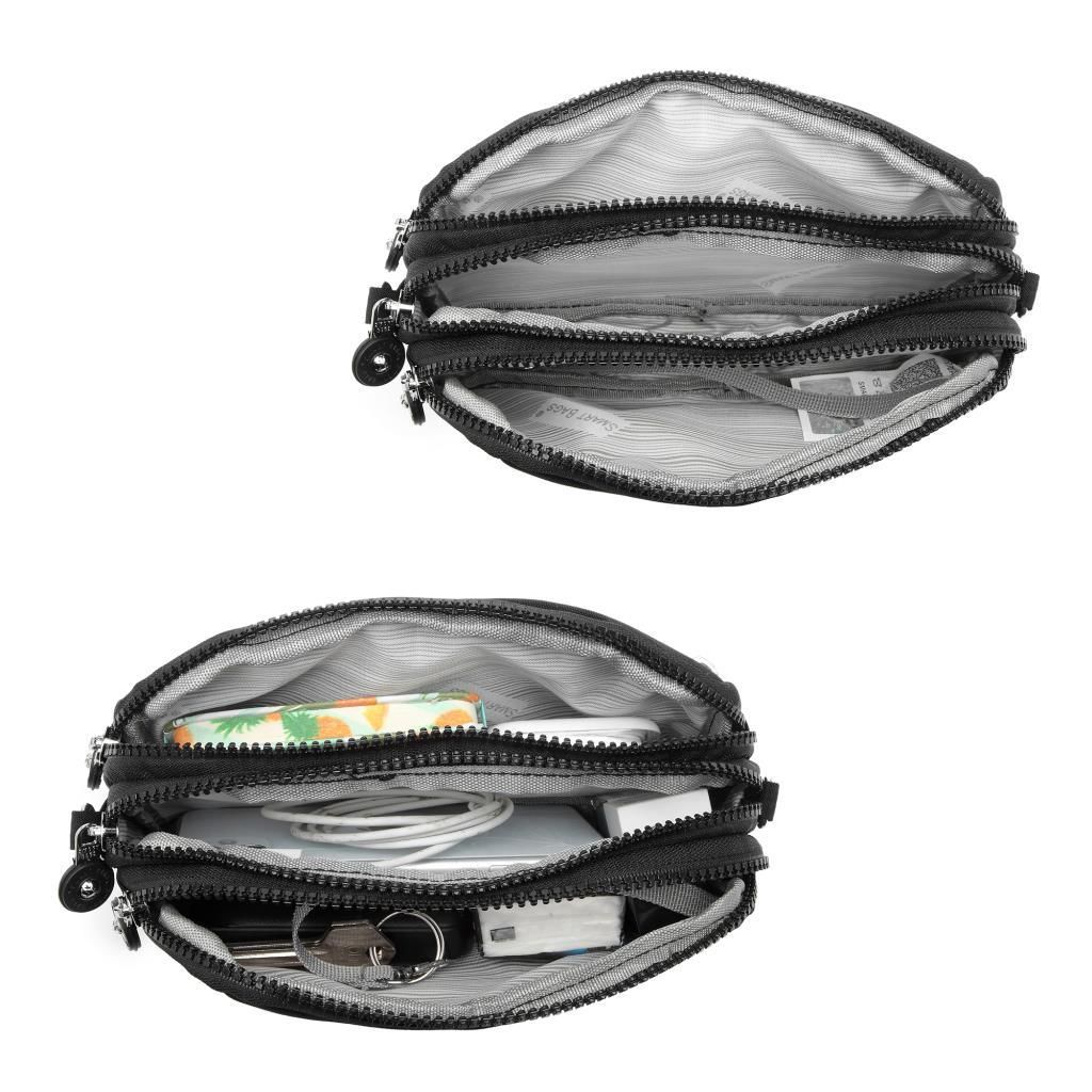 Smart Bags Mini Boy Postacı Çantası ve Cüzdanı Krinkıl Kumaş 1112 A.Vizon