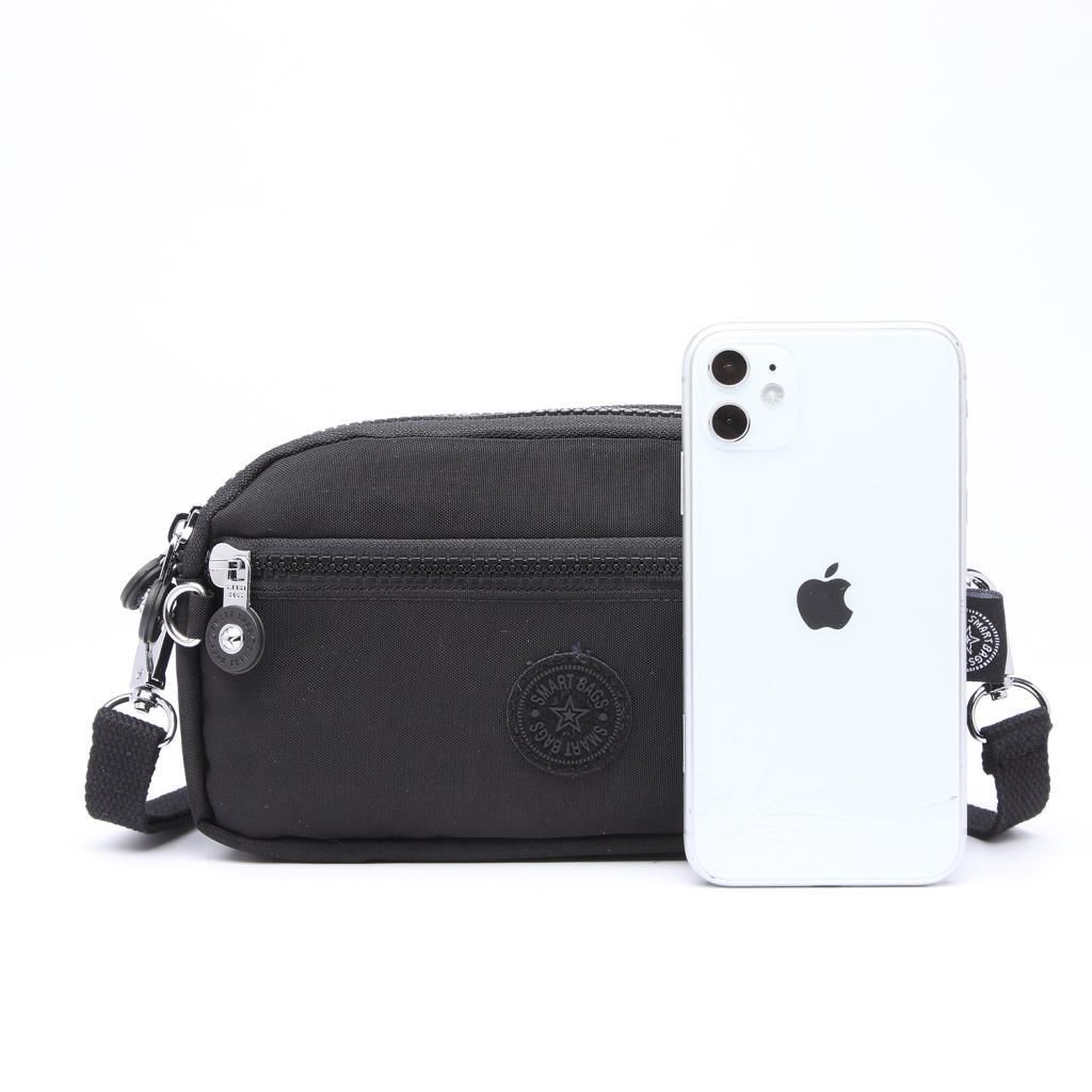 Smart Bags Mini Boy Postacı Çantası ve Cüzdanı Krinkıl Kumaş 1112 A.Vizon