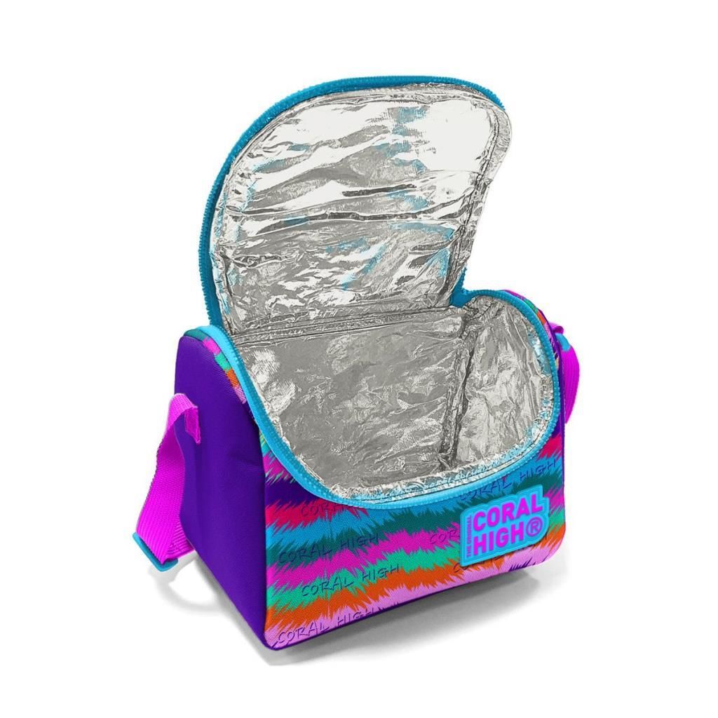 Coral High Thermo Beslenme Çantası Mor Pembe Kedi Desenli 11859
