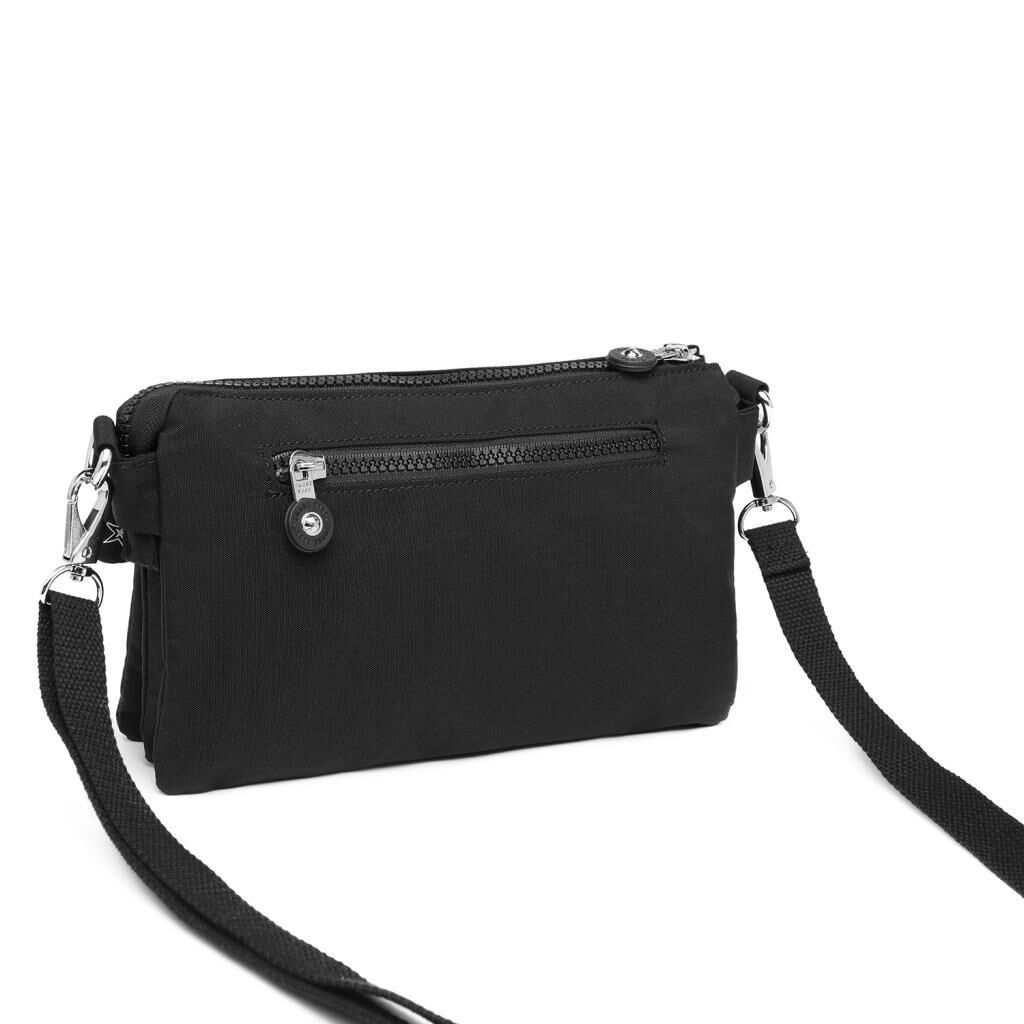 Minik Boy Smart Bags Postacı Kadın Çantası Krinkıl Kumaş 1147 Siyah
