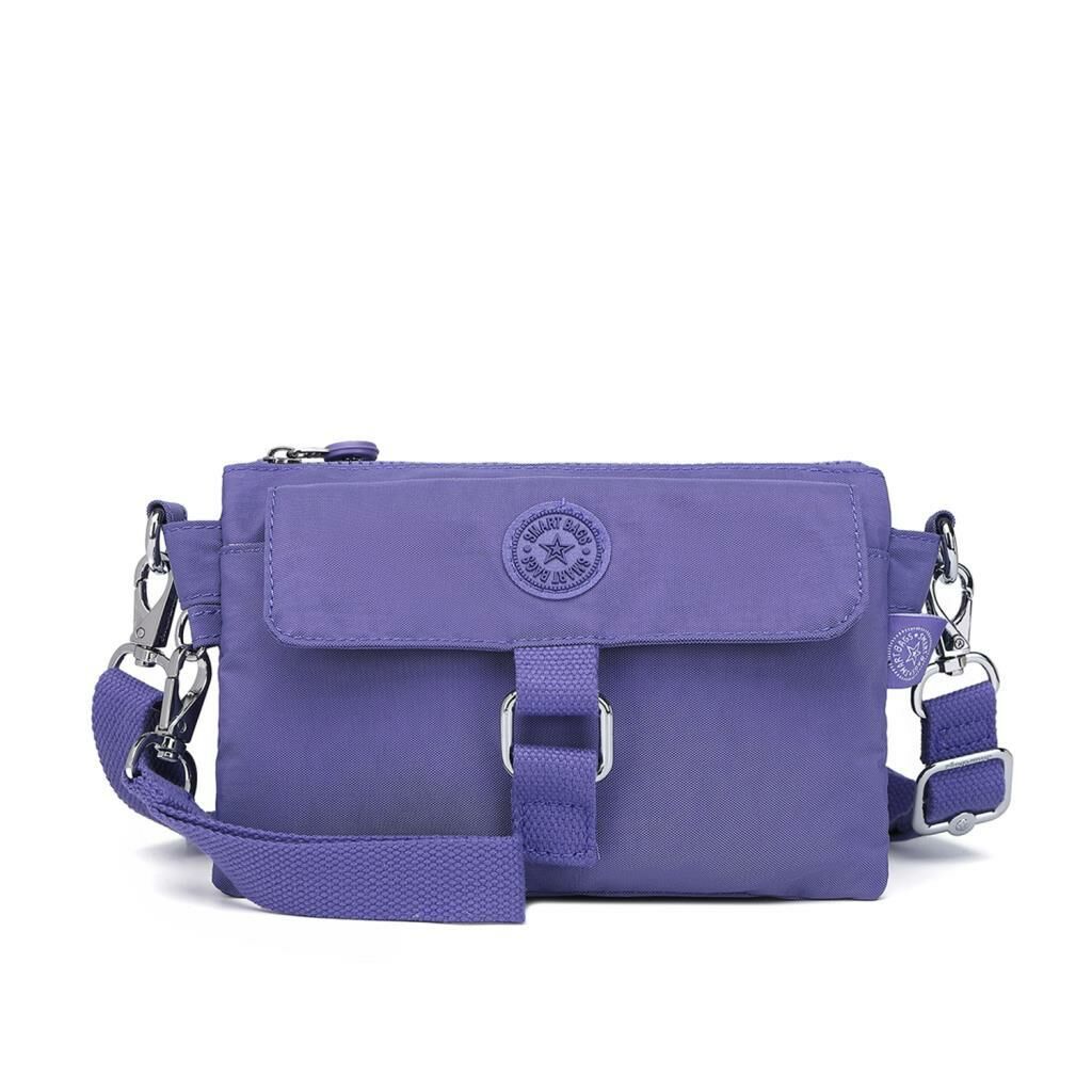 Minik Boy Smart Bags Postacı Kadın Çantası Krinkıl Kumaş 1147 Mor