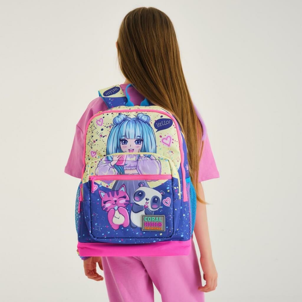 Coral High Anime Kız Desenli Büyük Boy Okul Sırt Çantası 23735