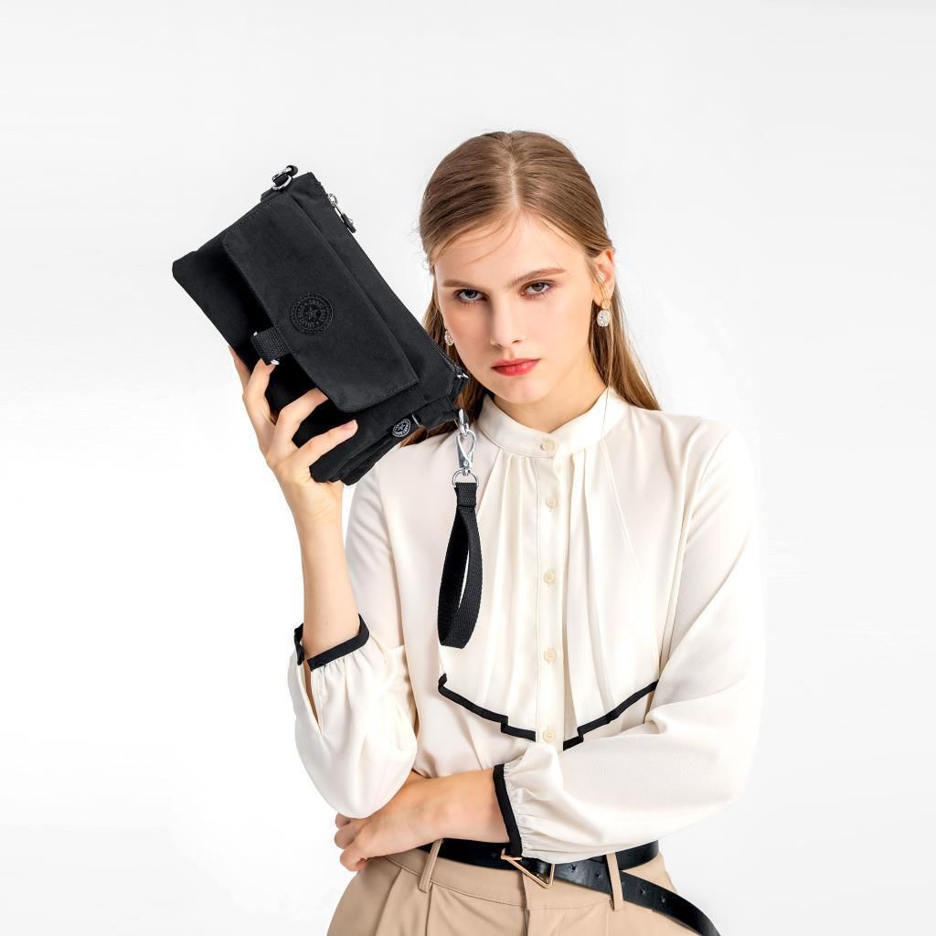 Minik Boy Smart Bags Postacı Kadın Çantası Krinkıl Kumaş 1147 Mavi Rose