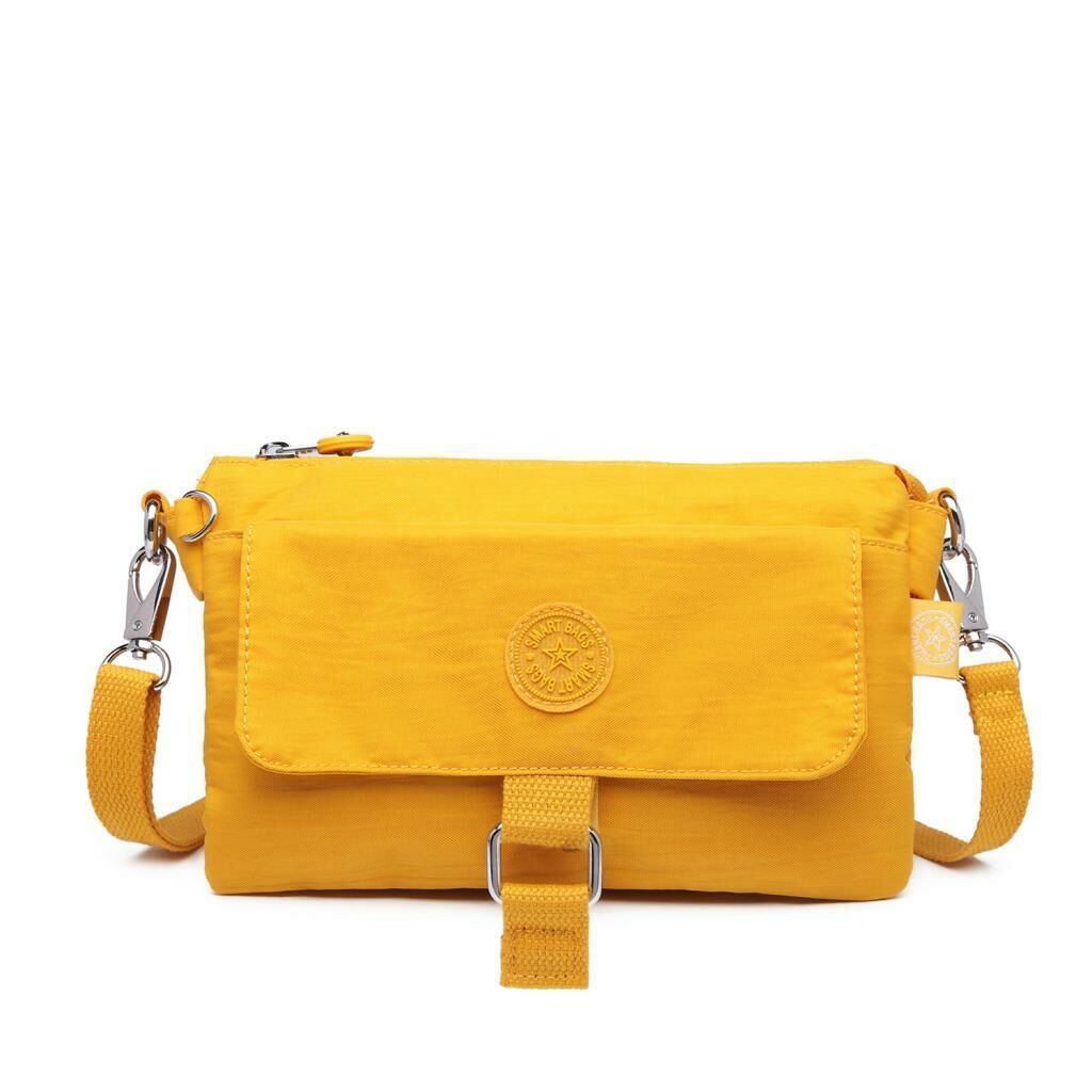 Minik Boy Smart Bags Postacı Kadın Çantası Krinkıl Kumaş 1147 Hardal