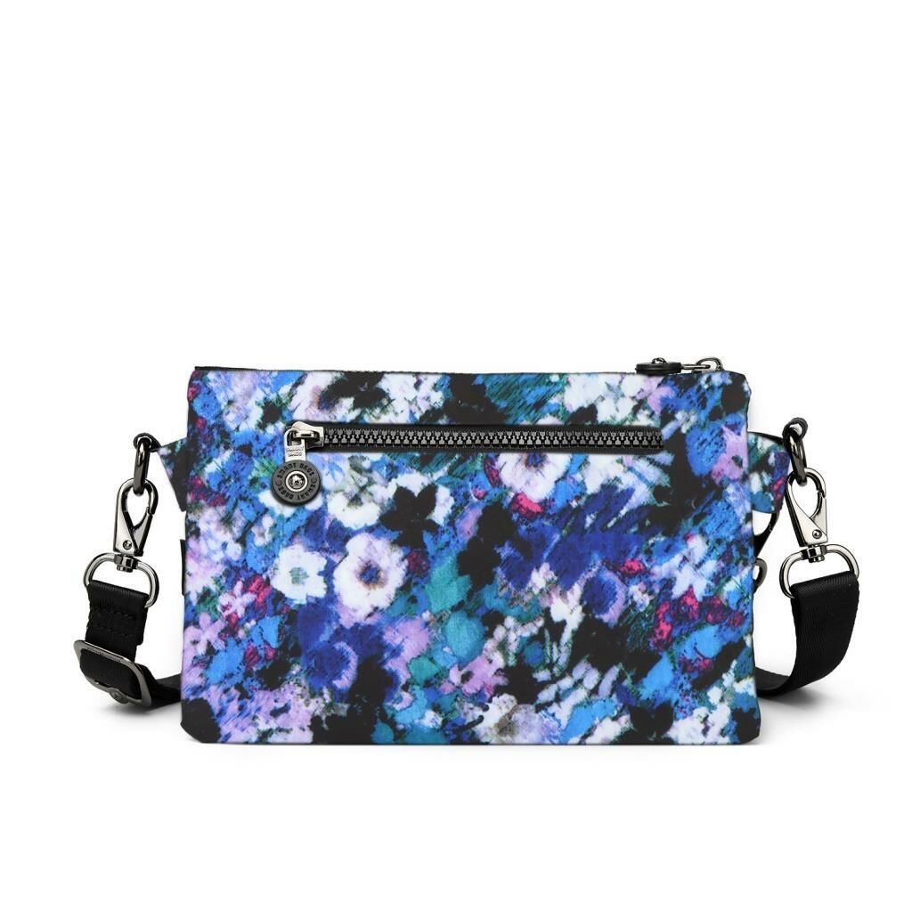 Minik Boy Smart Bags Postacı Kadın Çantası Krinkıl Kumaş 1147 Mavi Print