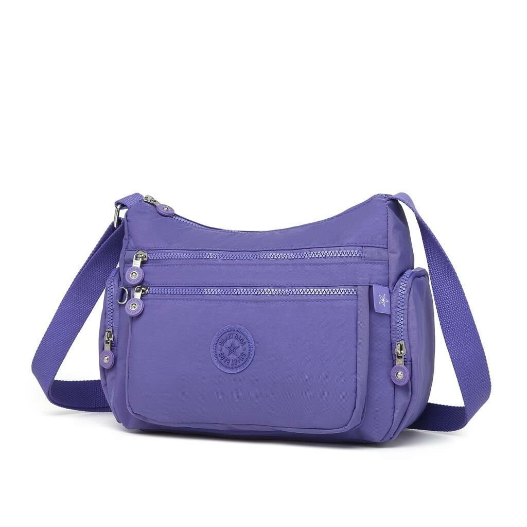 1115 Krinkıl Kumaş Bayan Omuz Çantası Smart Bags 27 Mor