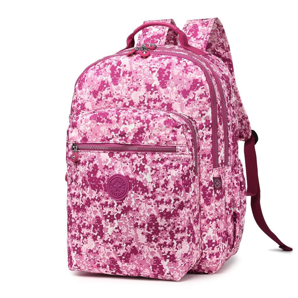 Smart Bags Büyük Boy Krinkıl Kumaş Sırt Çantası 3209 Fuşya Flower