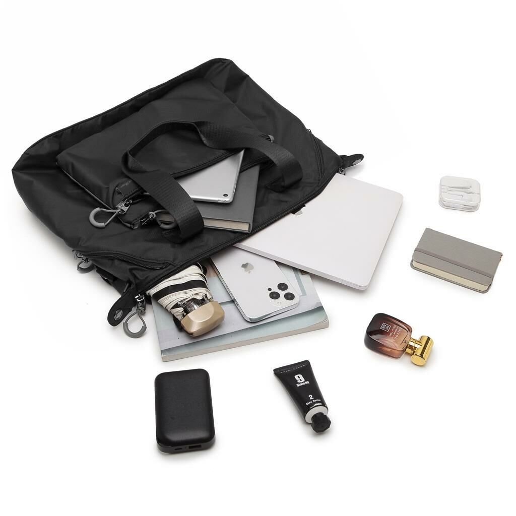Smart Bags Ekstra Hafif Kumaş Kadın Omuz Çantası 3139 Açık Gri
