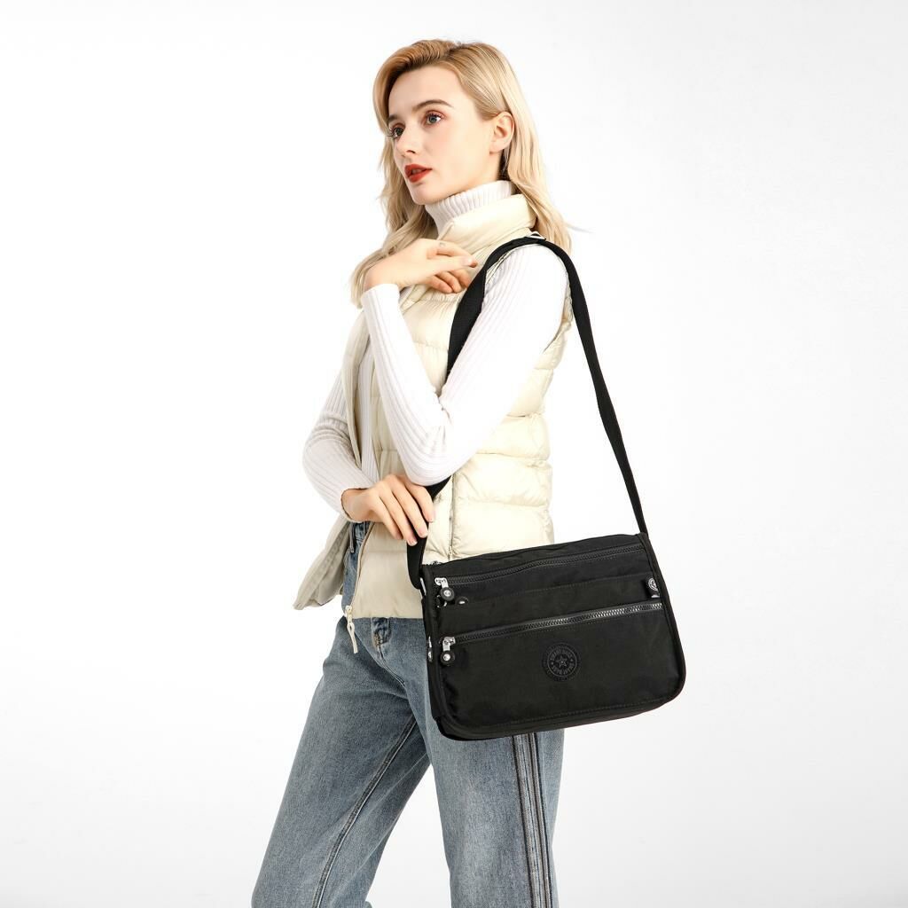 1128 Krinkıl Kumaş Bayan Postacı Omuz Çantası Smart Bags Ten