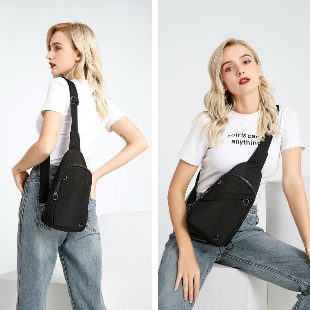 Smart Bags Krinkıl Kumaş Bodybag Postacı Çantası Kadın 1239 Siyah