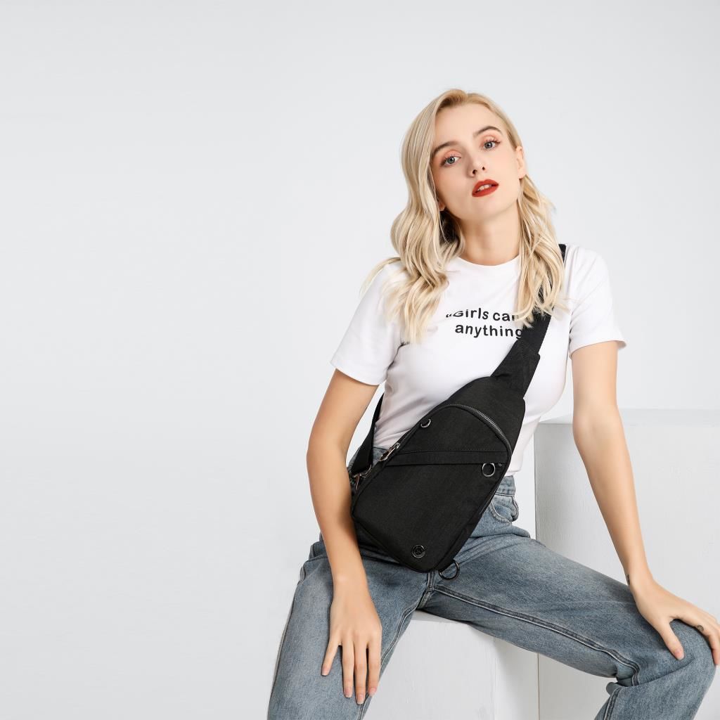 Smart Bags Krinkıl Kumaş Bodybag Postacı Çantası Kadın 1239 Mavi Print