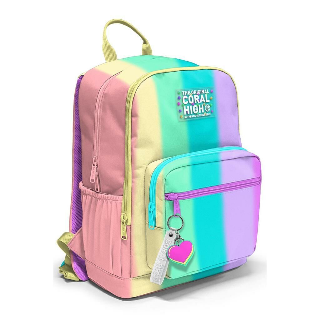 Coral High 2li Set Çizgili Desenli Okul Çantası Beslenme 23630