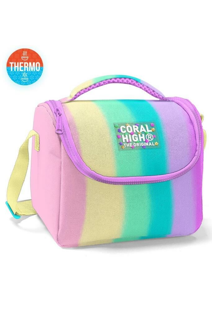 Coral High 2li Set Çizgili Desenli Okul Çantası Beslenme 23630