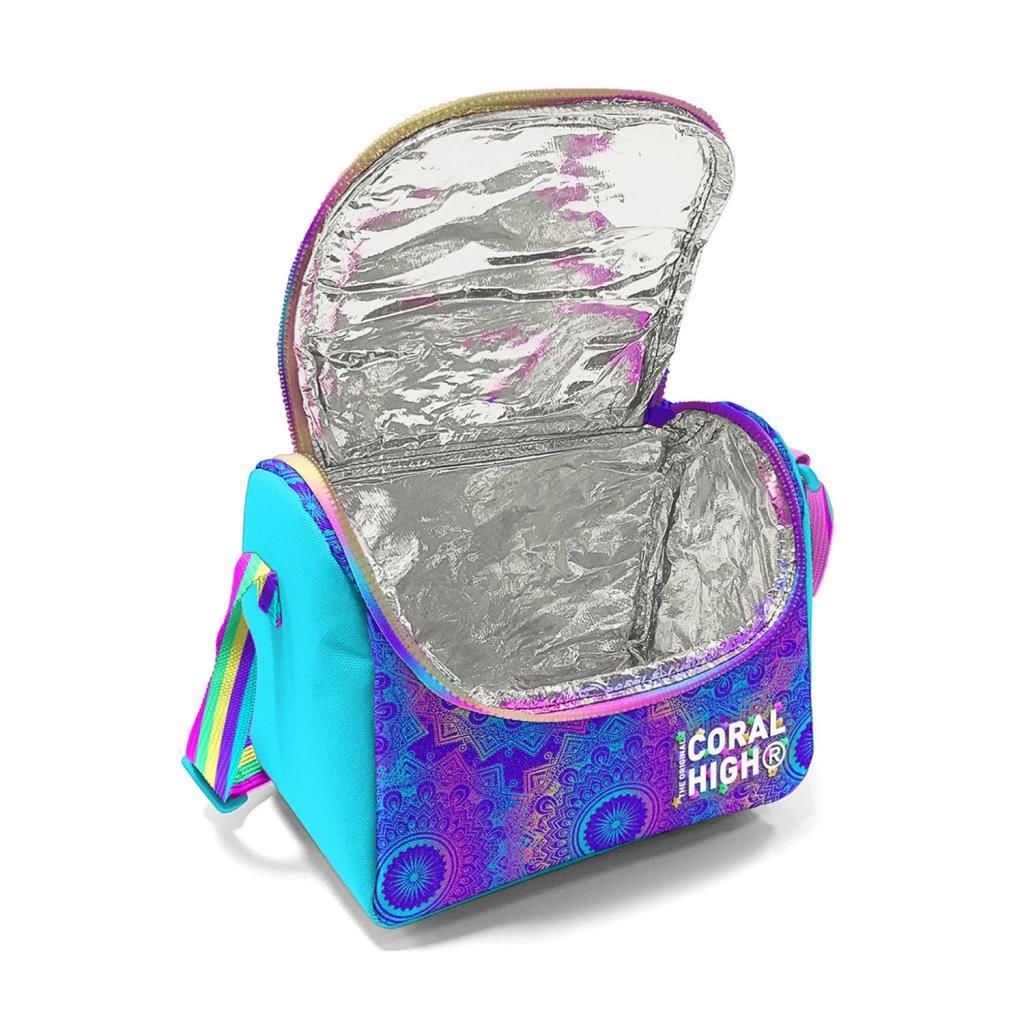 Coral High Thermo Beslenme Çantası Pembe Turkuaz Fil Desenli 11883