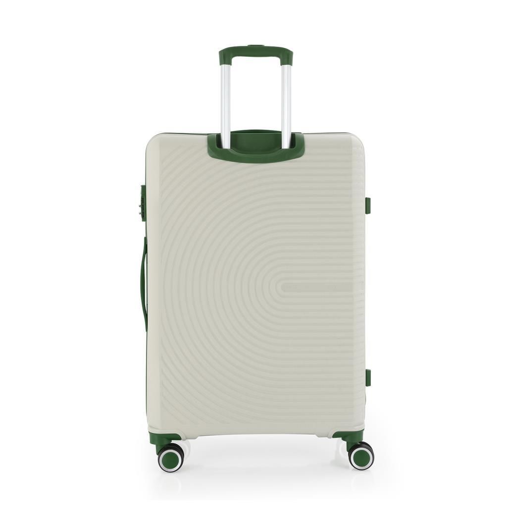 MÇS 3lü Set Kırılmaz Silikon Seyahat Valizi Bavulu V374 Kemik/Haki